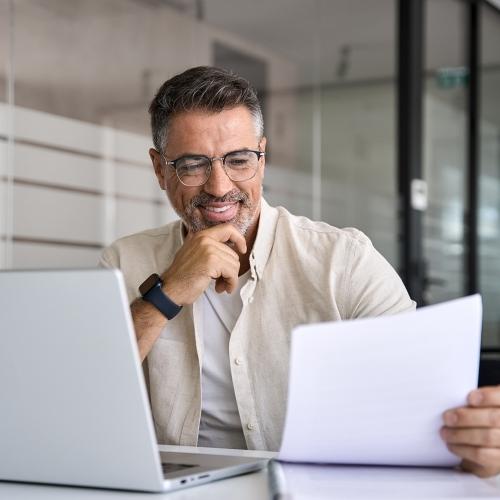 Person looking at utility bill